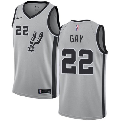 Nike San Antonio Spurs #22 Rudy Gay Silver NBA Swingman Statement Edition Jersey Men's